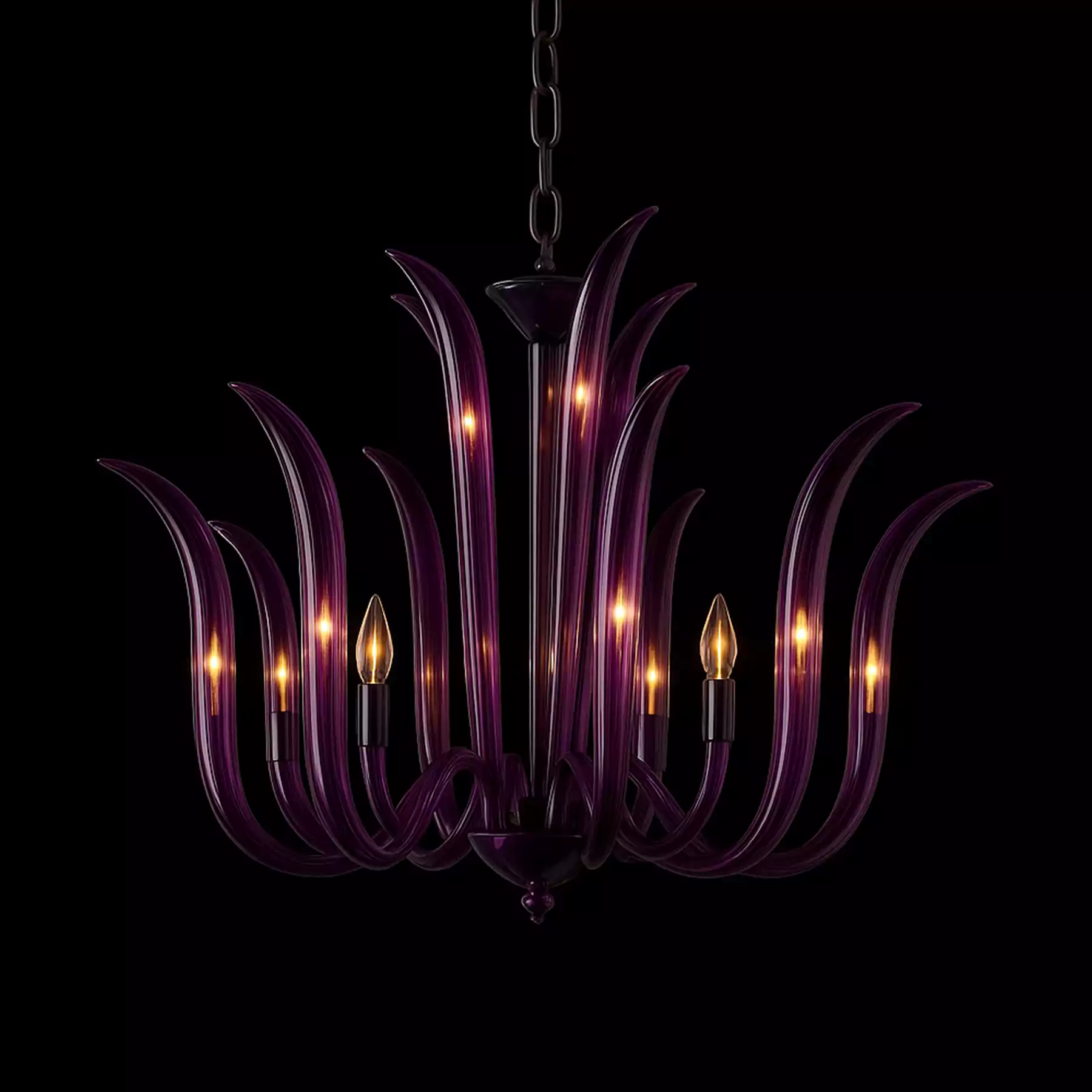 Sunset Bloom Deep Purple Chandelier